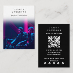 Moderne einfache Produzent Musician Fotografy Visitenkarte