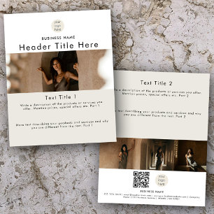 Moderne einfache professionelle Fotos QR-Code-Logo Flyer