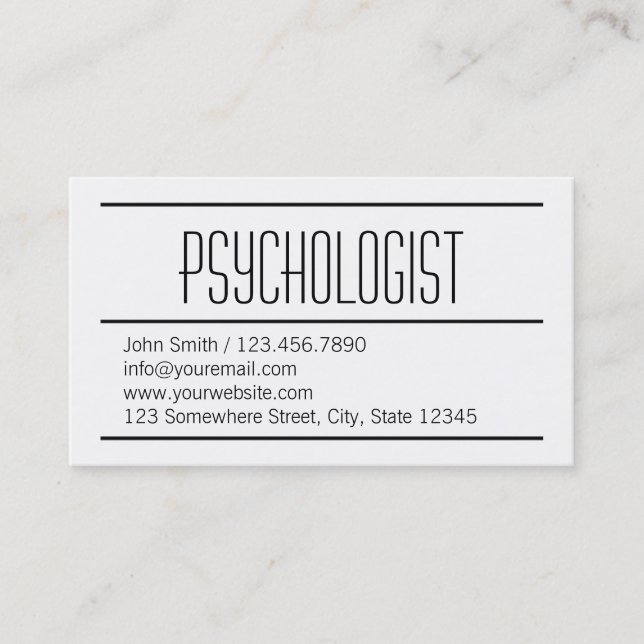 Moderne einfache Psychologe-Visitenkarte Visitenkarte (Vorderseite)