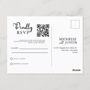 Moderne, einfache QR Code UAWG Pos für Minimalisti Postkarte