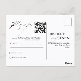 Moderne, einfache QR Code UAWG Pos für Minimalisti Postkarte