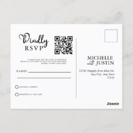 Moderne, einfache QR Code UAWG Pos für Minimalisti Postkarte
