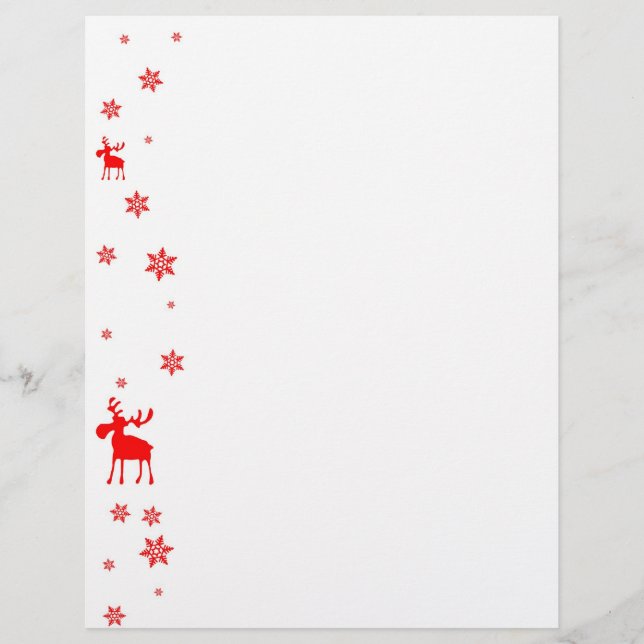 Moderne, einfache Red Moose Snowflakes (Vorderseite)