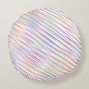 Moderne einfache Regenbogenstreifen Muster Rundes Kissen
