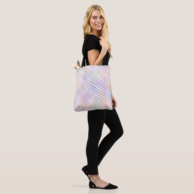 Moderne einfache Regenbogenstreifen Muster Tasche (Am Model)
