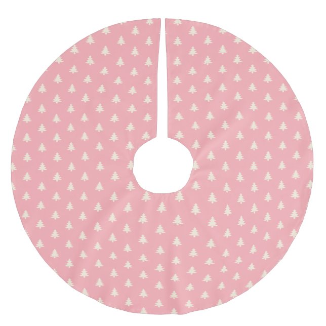 Moderne, einfache, rosa, beige Weihnachtsbaumen Polyester Weihnachtsbaumdecke (Vorderseite)