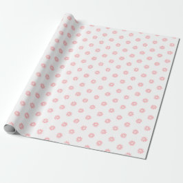 Moderne, einfache rosa Weihnachtssterne auf Weiß Geschenkpapier
