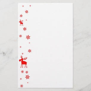 Moderne einfache rote Elch-Schneeflocken Briefpapier