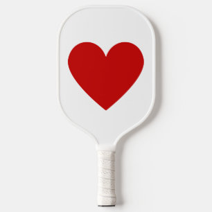 Moderne einfache rote Herzstreifen Liebe Valentins Pickleball Schläger