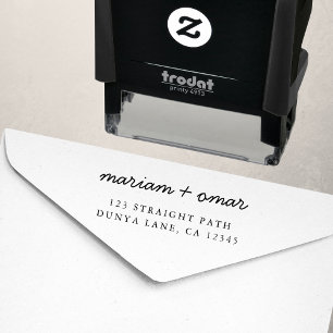 Moderne einfache Rücksendeadresse für Hochzeitskar Permastempel