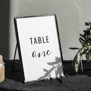 Moderne einfache saubere minimalistische Typografi Tischnummer
