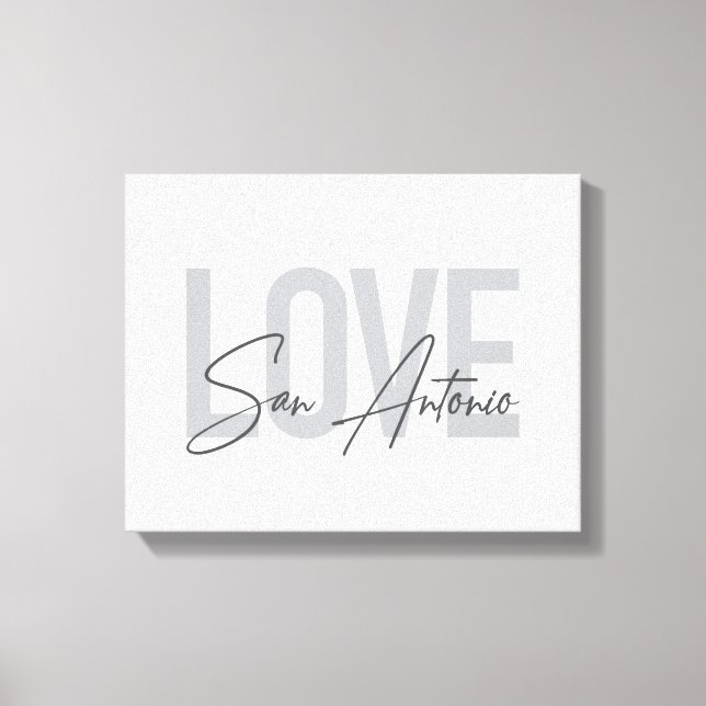 Moderne, einfache, schicke, coole Design Liebe San Leinwanddruck (Vorderseite)