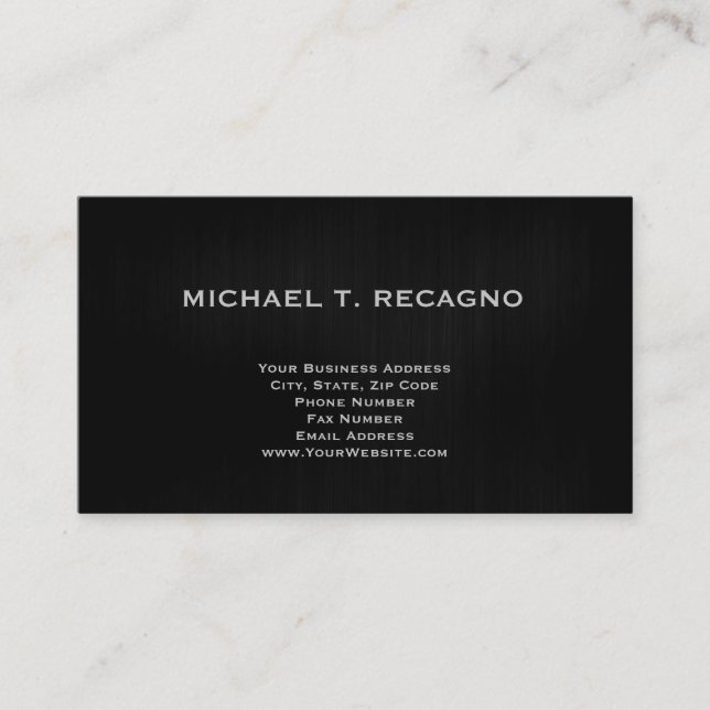 Moderne, einfache Schlichte Black Business Card Visitenkarte (Vorderseite)