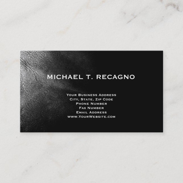 Moderne, einfache Schlichte Black Business Card Visitenkarte (Vorderseite)