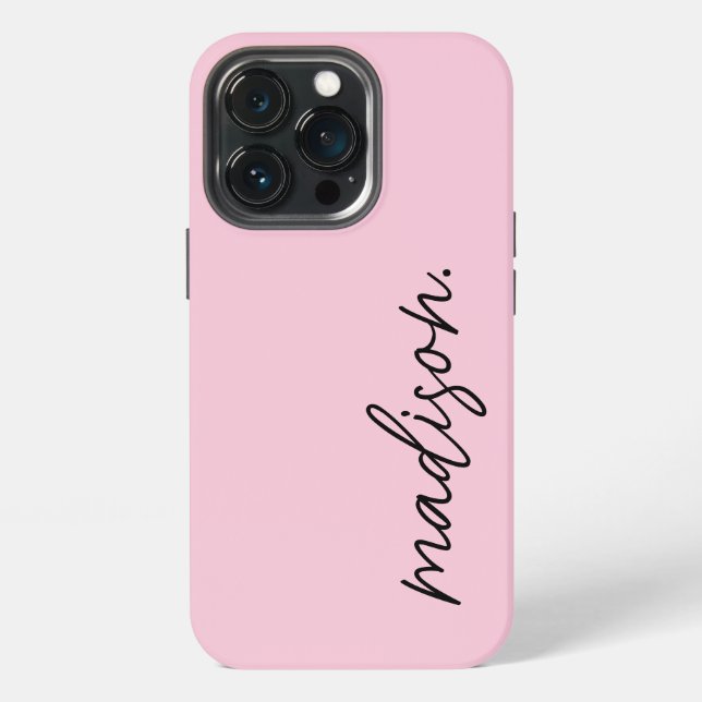 Moderne einfache Schrift trendy stilvolle roséfarb iPhone 13 Pro Hülle (Hinten)