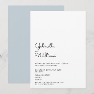 Moderne einfache Schwarz-Weiß-Engagement-Partei Einladung