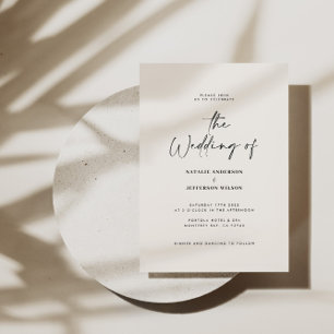 Moderne, einfache Schwarz-Weiß-Hochzeit Save The Date