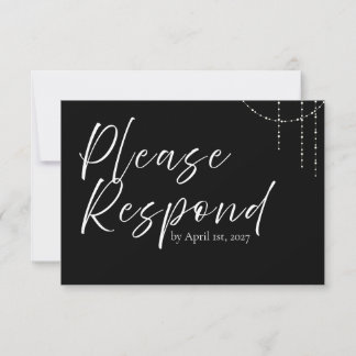 Moderne einfache Schwarz-Weiß-Hochzeitskarte