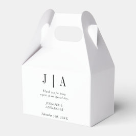 Moderne einfache Schwarz-Weiß-Monogramm-Bezeichnun Geschenkschachtel