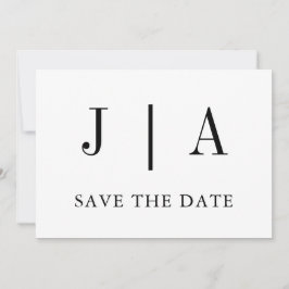 Moderne einfache Schwarz-Weiß-Monogramm-Bezeichnun Save The Date