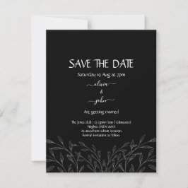 Moderne, einfache schwarz-weiße, minimalistische, save the date