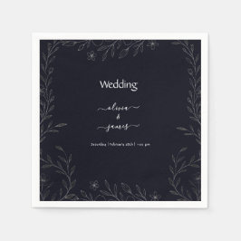 Moderne, einfache schwarz-weiße, minimalistische, serviette