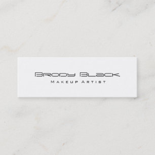Moderne, einfache Schwarz-weiße Skinny Makeup Arti Mini Visitenkarte