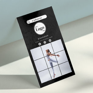 Moderne einfache schwarze Instagram-Foto-Social-Me Visitenkarte