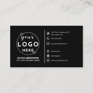 Moderne einfache schwarze Logo benutzerdefinierte  Visitenkarte