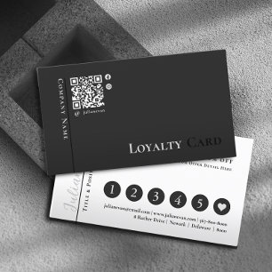 Moderne, einfache, schwarze, scannbare QR-Code-Tre Visitenkarte