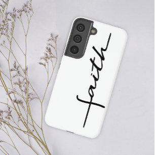 Moderne einfache schwarze weiße Schrift Glaube Samsung Galaxy Hülle