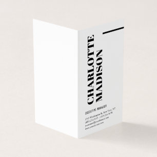 Moderne einfache schwarze weiße trendy minimalist visitenkarten