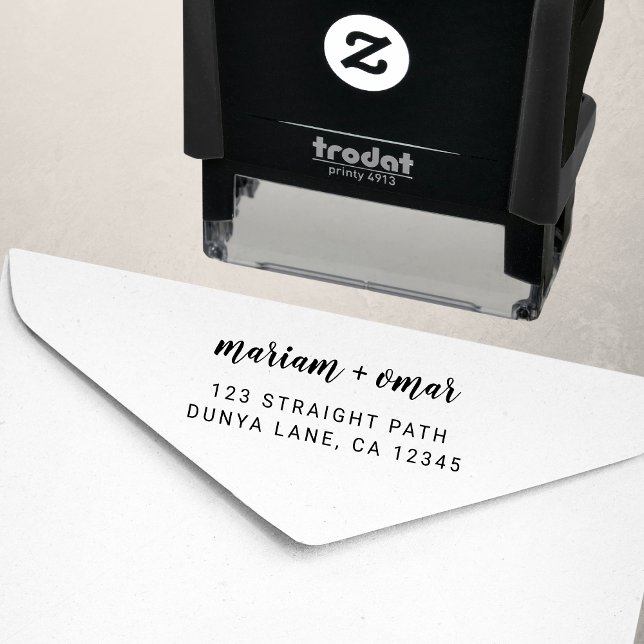 Moderne, einfache Script-Hochzeitsskripte-Rücksend Permastempel (Von Creator hochgeladen)