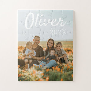 Moderne einfache spielerische Skript-Familienfoto-