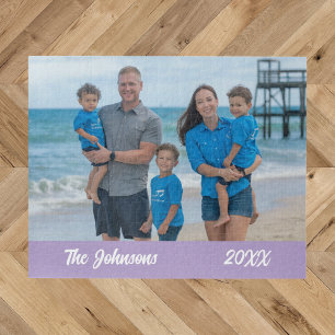 Moderne einfache Strandfamilienfoto-Puzzles