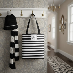 Moderne einfache Streifen Monogramm Tasche