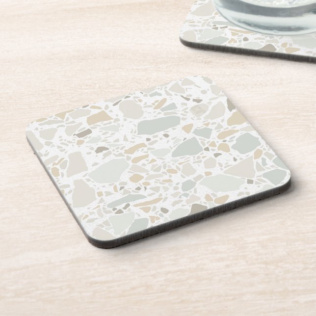 Moderne, einfache Terrazzo Getränkeuntersetzer (Linke Seite)