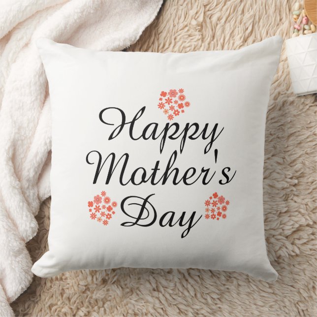 moderne einfache Text glücklich Mutter Tag pfirsic Kissen (Decke)