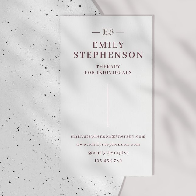 Moderne einfache Therapeutin Business Card Visitenkarte (Von Creator hochgeladen)