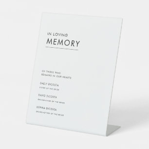 Moderne, einfache Typografie bei der Hochzeit der  Sockelschild