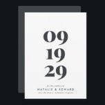 Moderne, einfache Typografie-Hochzeit Save The Date<br><div class="desc">Moderne elegante Typografie Hochzeit speichern das Datum einladen. Modernes minimalistisches Design. Alle Farben können individuell angepasst werden.</div>