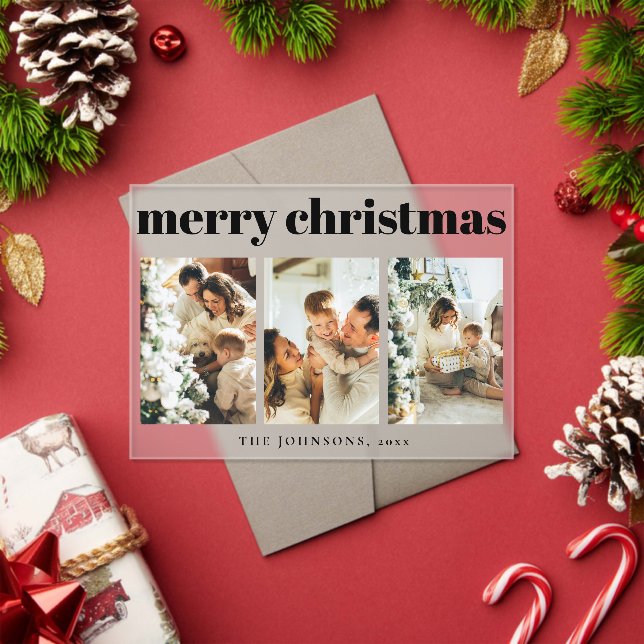 Moderne einfache Typografie Weihnachtskarte Acryleinladungen (Insitu (Feiertag))