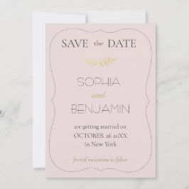 Moderne, einfache und Minimalistische Hochzeitstor Save The Date