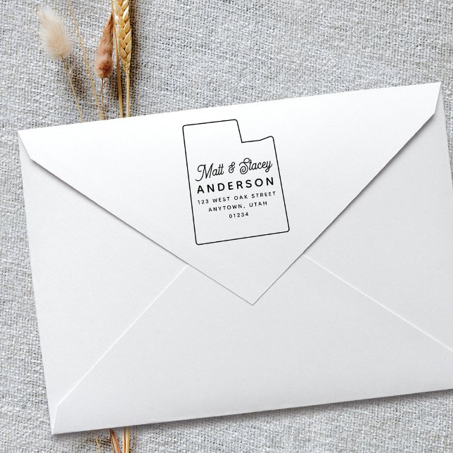 Moderne einfache und schicke UTAH Staat Rücksendea Gummistempel (Von Creator hochgeladen)