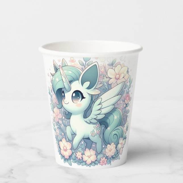 Moderne, einfache Unicorn-Babydusche Pappbecher (Vorderseite)