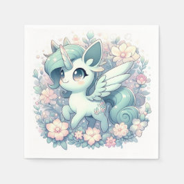 Moderne, einfache Unicorn-Babydusche Serviette