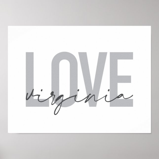 Moderne, einfache, urbane, coole Design Liebe Virg Poster (Vorne)