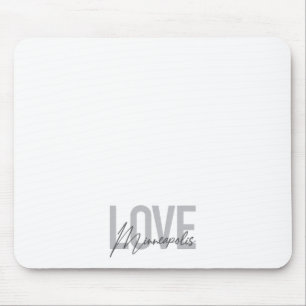 Moderne, einfache, urbane, coole Liebe Minneapolis Mousepad