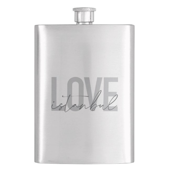 Moderne, einfache, urbane, trendige Design-Liebe I Flachmann (Vorderseite)