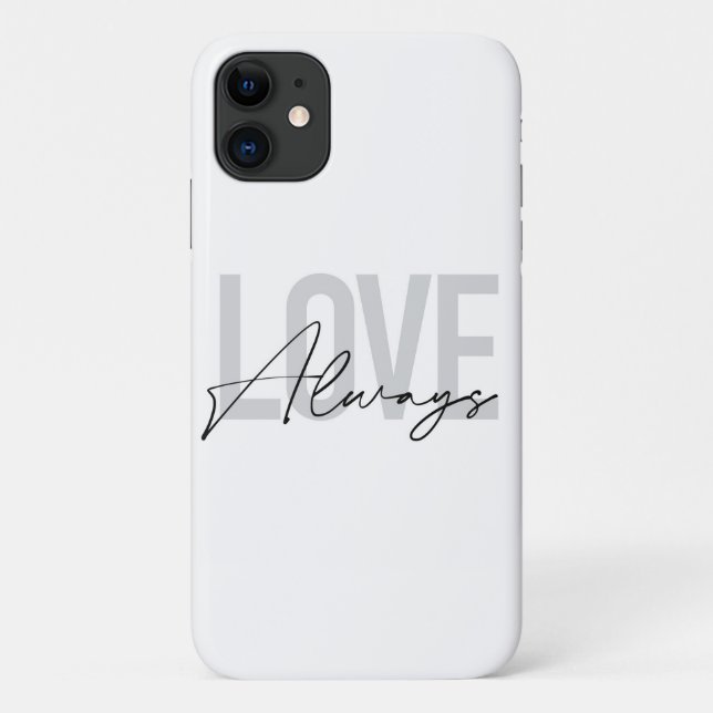 Moderne, einfache urbane Typografie "Liebe immer" Case-Mate iPhone Hülle (Rückseite)